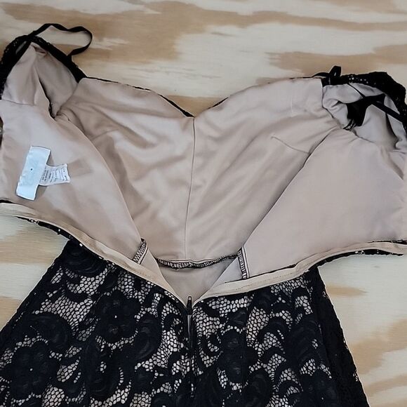 Camille LA Vie Black Lace Asymmetrical Cocktail Dress - Picture 4 of 6